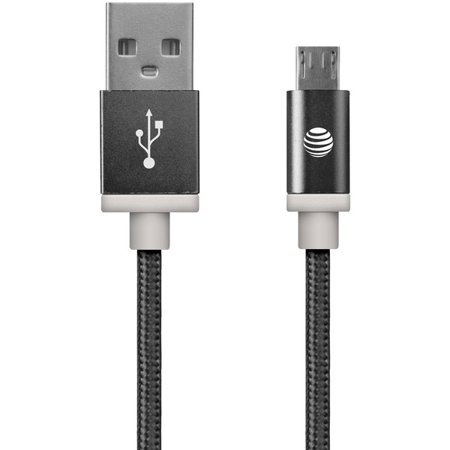 At&t Mc05-blk & Sync Braided To Micro Cable, 5ft (black)