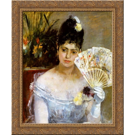 At the Ball 20x23 Gold Ornate Wood Framed Canvas Art by Morisot, Berthe