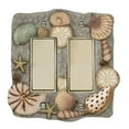 thumbnail image 1 of At the Beach Seashell Double Dimmer Rocker Switch Blue Gray Double Dimmer/Rocker Switch Switchplate, 1 of 4