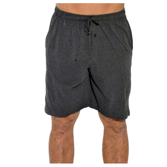 At the Buzzer Men's Pajama Shorts / Sleepwear / PJs (Charcoal, Large)
