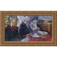 thumbnail image 1 of At the Coffee Table 20x24 Gold Ornate Wood Framed Canvas Art by Munch, Edvard, 1 of 2