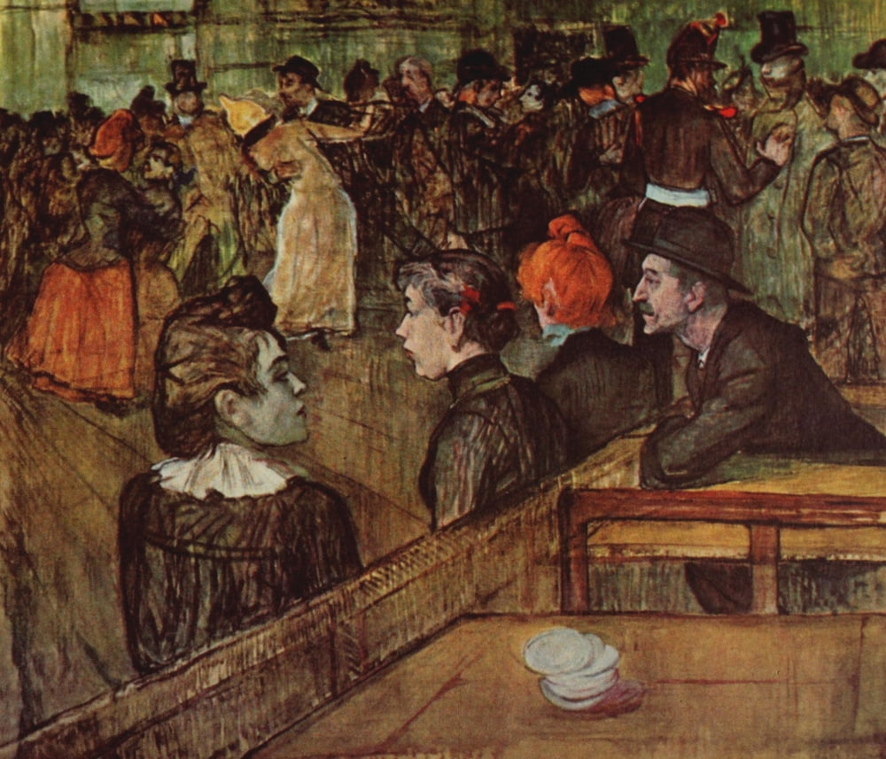 At the Moulin Rouge 1892 Canvas Art - H de Toulouse-Lautrec (18 x 24)