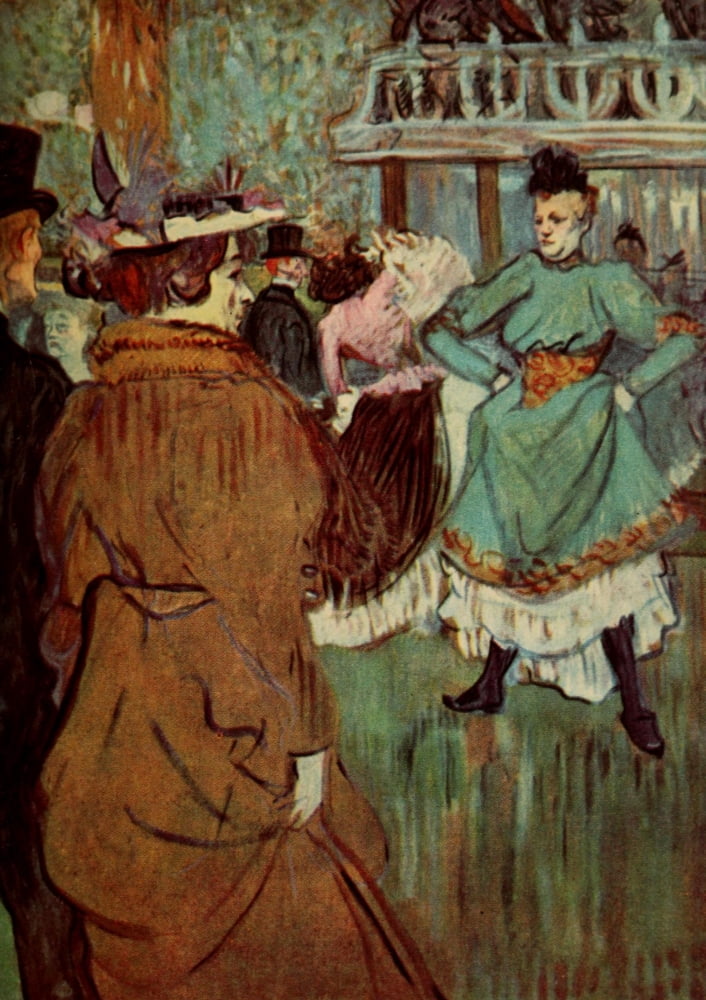 At the Moulin Rouge Canvas Art - Henri de Toulouse-Lautrec (18 x 24)