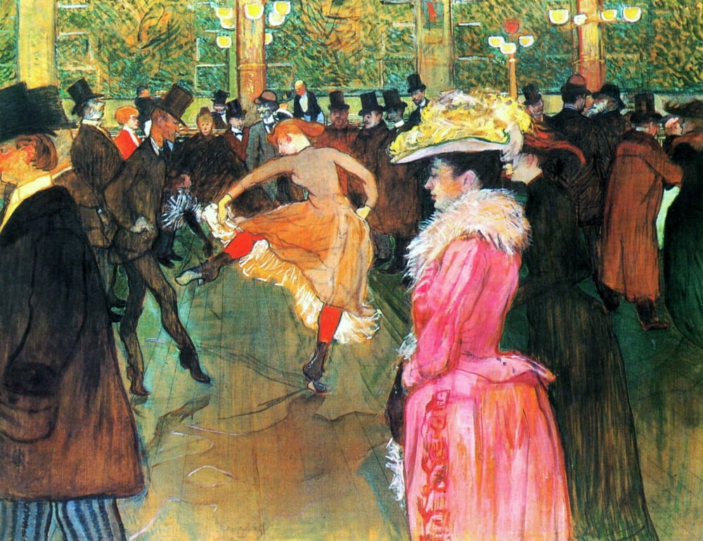 At the Moulin Rouge The Dance 1890 Canvas Art - H de Toulouse-Lautrec (24 x 36)