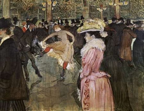 At the Moulin Rouge The Dance Canvas Art - Henri Toulouse-Lautrec (18 x 24)