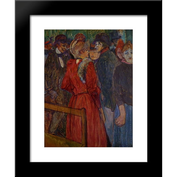 At the Moulin de la Galette 20x24 Framed Art Print by Henri de Toulouse-Lautrec
