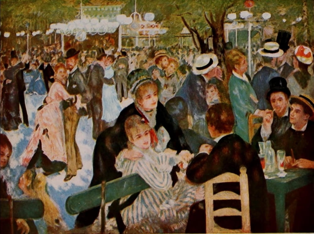 At the Moulin de la Galette Canvas Art - Pierre-Auguste Renoir (18 x 24)