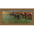 thumbnail image 1 of At the Races - Before the Start 40x20 Large Gold Ornate Wood Framed Canvas Art by Edgar Degas, 1 of 2