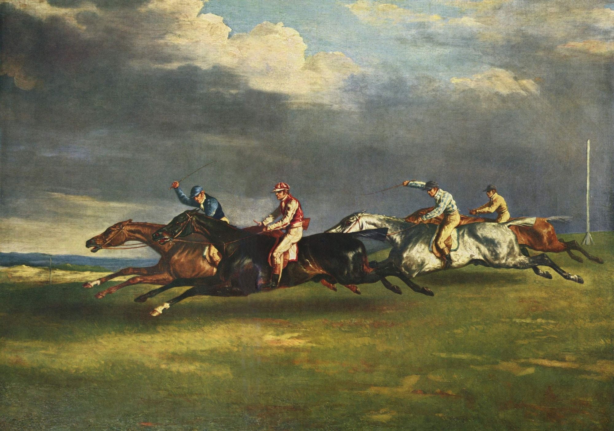 At the Races Canvas Art - Thodore Gricault (24 x 36)