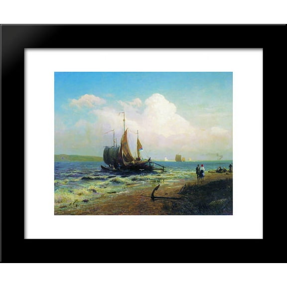 At the River. Windy Day 20x24 Framed Art Print by Fyodor Vasilyev