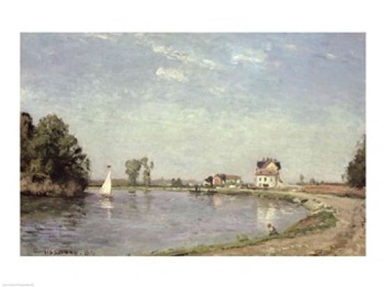 At the Rivers Edge 1871 Canvas Art - Camille Pissarro (36 x 24)