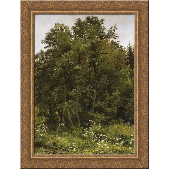 At the edge of the forest 24x20 Gold Ornate Wood Framed Canvas Art by Ivan Shishkin
