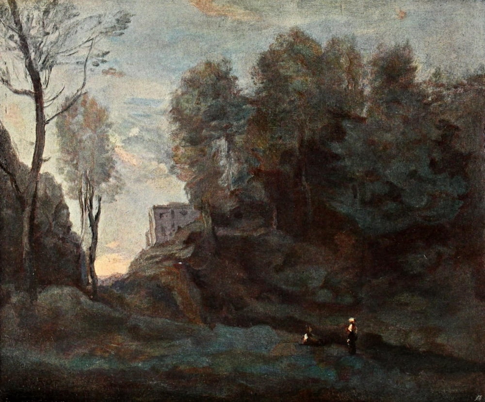 At the end of the valley Corot & Millet 1902 Canvas Art - Jean-Baptiste Camille Corot (18 x 24)