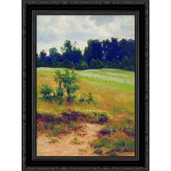 At the field 20x24 Black Ornate Wood Framed Canvas Art by Orlovsky, Volodymyr