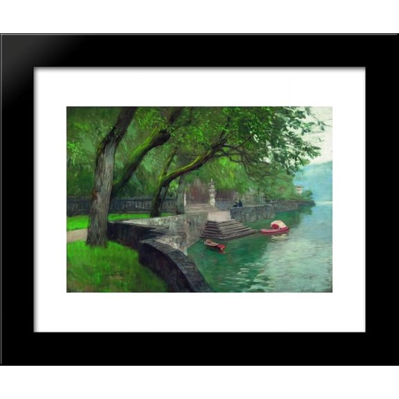 At the lake Como. Enbankment. 20x24 Framed Art Print by Isaac Levitan