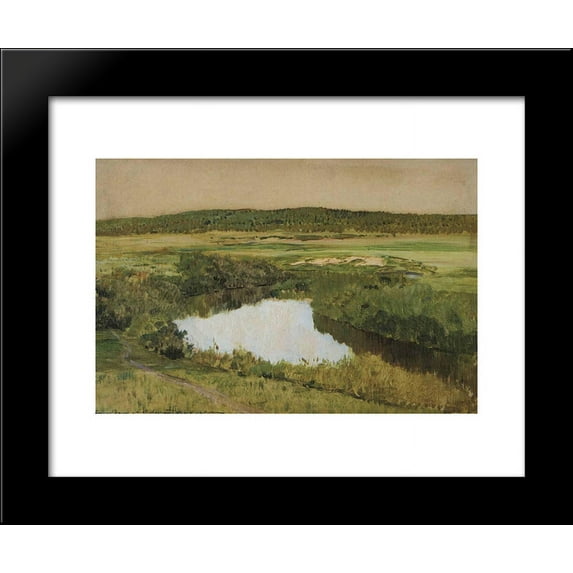At twilight. River Istra. 20x24 Framed Art Print by Isaac Levitan