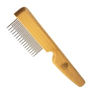 AtEase Accents Detangling Pet Comb for Matted Hair and Detangler, with Long & Short Stainless Steel Teeth for Dog and Cat- Natural Easy Grooming Tool