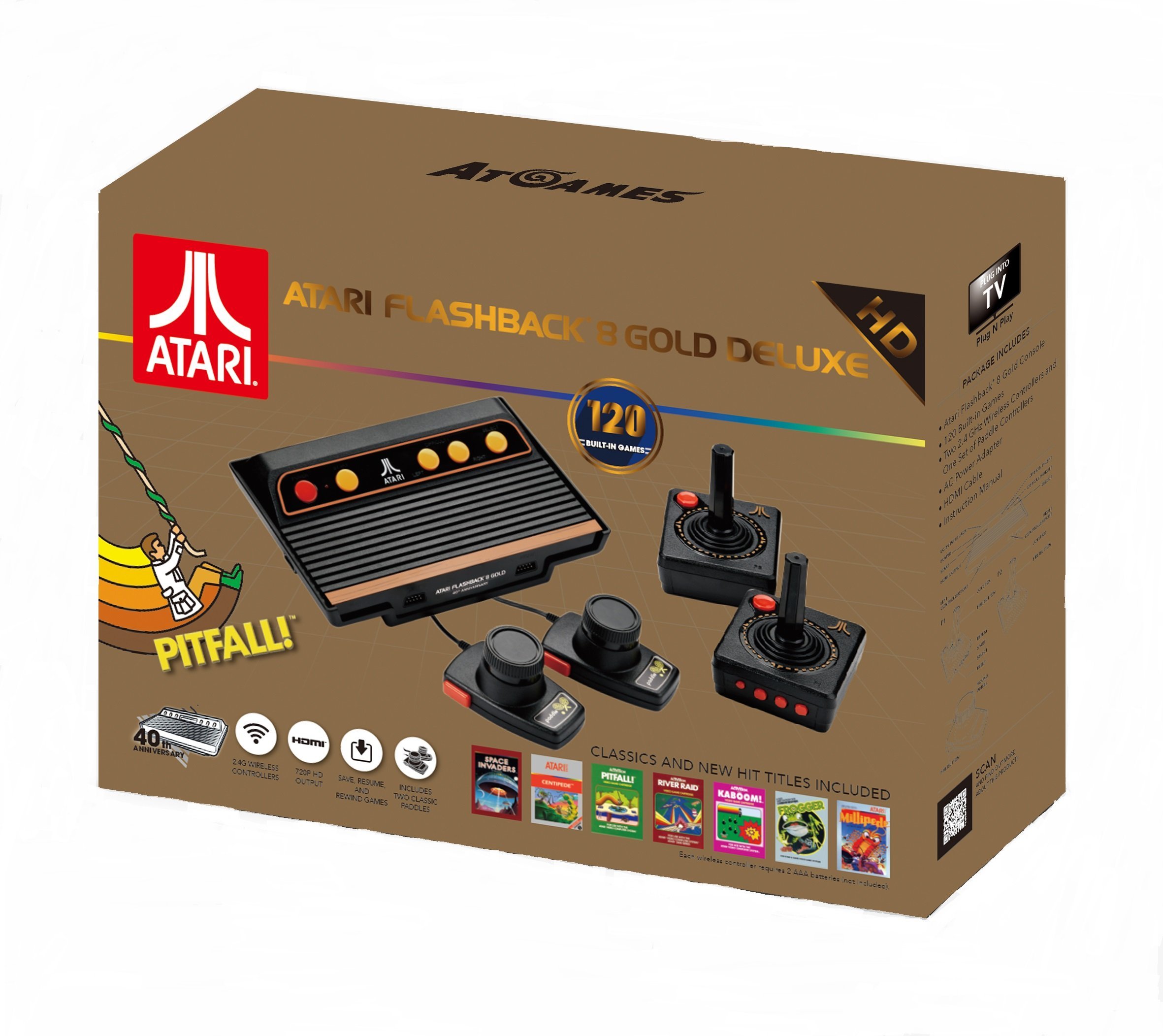 AtGames Atari Flashback 8 Gold Deluxe with 120 Games - Includes 2 Controllers and 2 Paddles - image 1 of 3