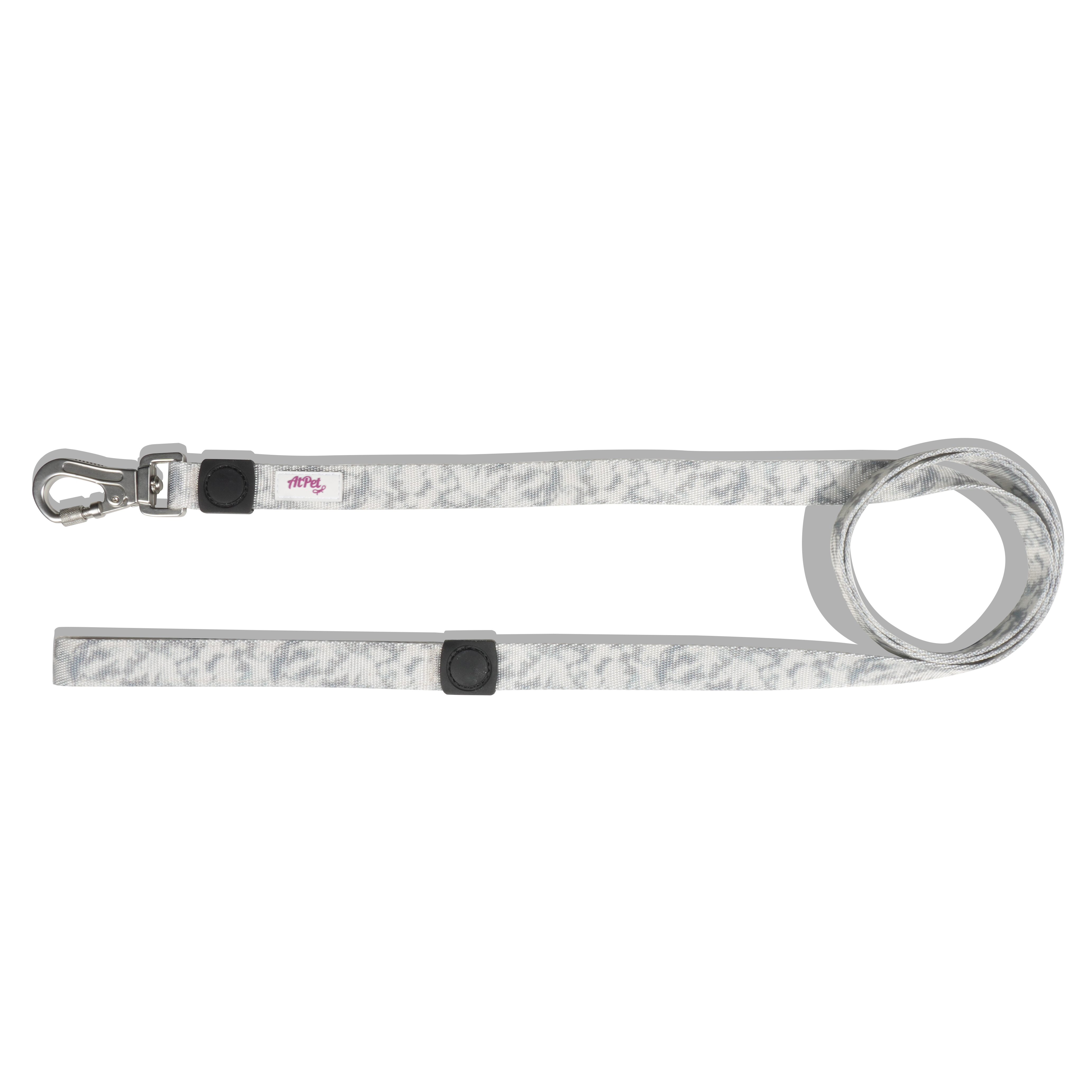 AtPet 4 Ft Dog Leash for Walking Training Dogs, Soft, Lightweight, Heavy Duty Screwgate Locking Climbing Carabiner Clip, Medium, Gray