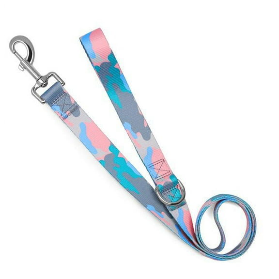 AtPet 4 feet Vibrant Pattern Designed Dog Leash for Walking Training Dogs, Soft, Lightweight, Pink Camo, Large