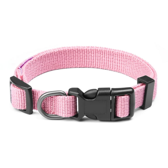 AtPet Adjustable Bamboo Fabric Dog Neck Collar, Soft, Lightweight, Breathable, Comfort Fit ,Eco-Friendly Biodegradable,S, Pink (4 Colors, S/M/L)