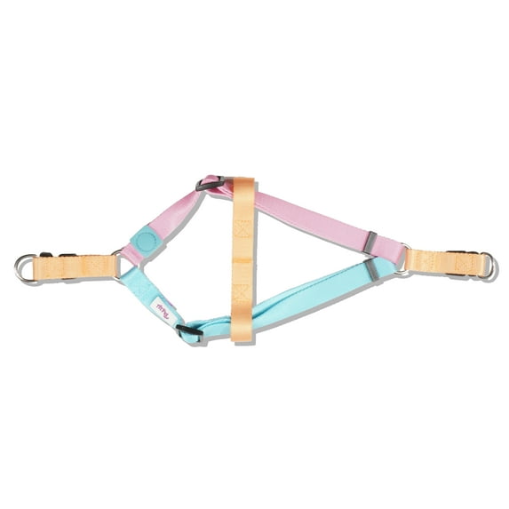 AtPet Adjustable Multicolor Step in Halter Dog Harness, Blue, Orange, Pink,M, (19'' to 24'' Chest Size)