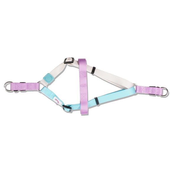 AtPet Adjustable Multicolor Step in Halter Dog Harness,White, Blue, Purple,M, (19'' to 24'' Chest Size)