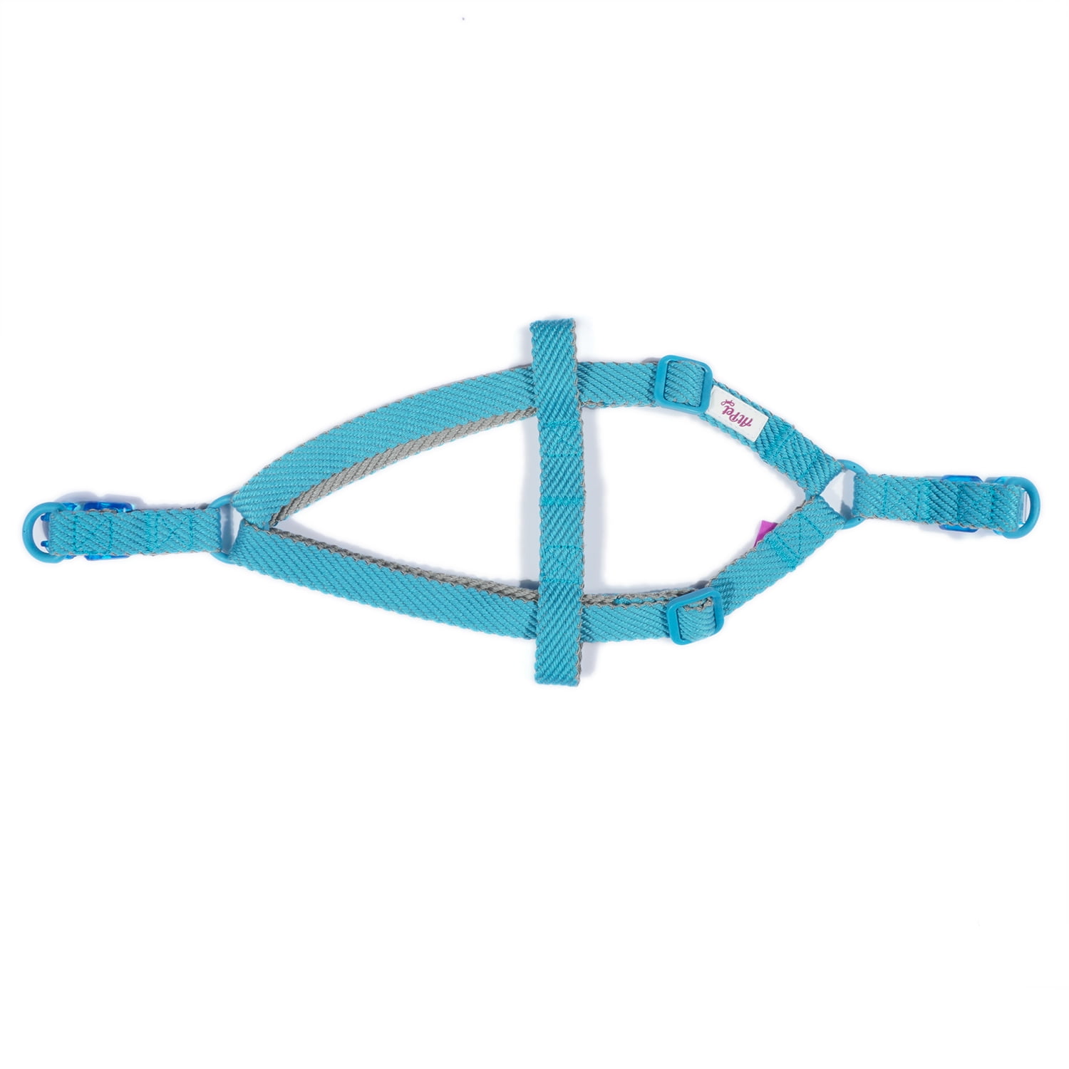 AtPet Limitation Cotton Webbing Quick Fit Adjustable Solid Color Step In Dog Harness, Large, Blue