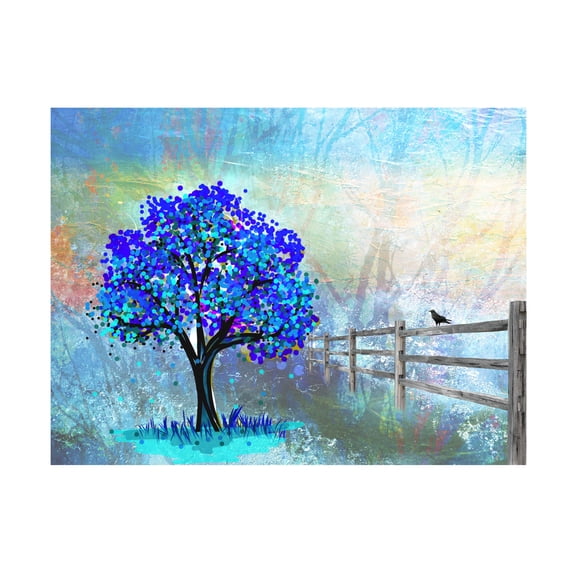 Ata Alishahi 'Blue Tree' Canvas Art