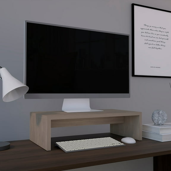 Atacama Monitor Stand Engineered Wood Light Gray