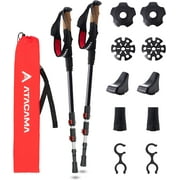 Atacama® Premium Trekking Sticks for Hiking with Collapsible Design & Cork Handle-Carbon