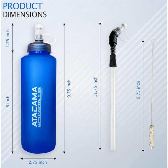 Atacama Ultra Hydration Soft Flask - 750ml/25oz, Blue, 2-Pack