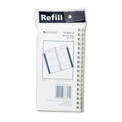 At-a-glance Products B1599705 6.25 x 3.25 in. Weekly Appointment Book Refill, Hourly Ruled Jan to Dec 2026 Planner - White