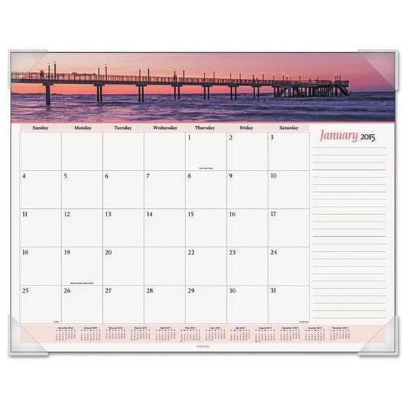 Ataglance 89803 Recycled Seascape Panoramic Desk Pad, 22 x 17, 2016