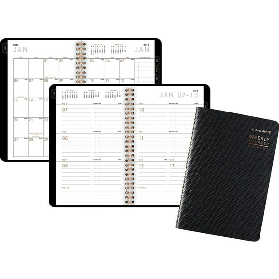 Ataglance AAG 8 x 4.875 in. 2020 Contemporary Weekly & Monthly Planner Graphite Cover Block
