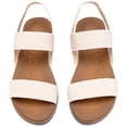 thumbnail image 1 of Ataiwee Women's Flat Slide Sandals - Casual Adjustable Elastic Strappy Double Bands Summer Flat Sandals., 1 of 6