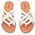 thumbnail image 1 of Ataiwee Women's Flat Slide Sandals - Casual Comfort Braided Multiple Cross Pinstripe Flat Summer Sandals., 1 of 7