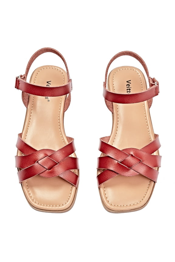 Women's Flat Slide Sandals - Casual Comfortable Criss Cross Squsre Toe Flat Summer Sandals.