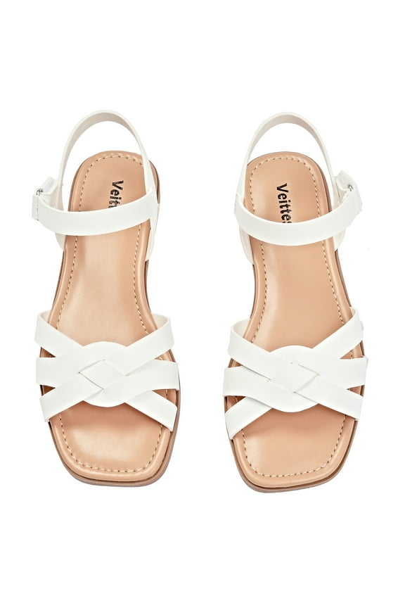 Women's Flat Slide Sandals - Casual Comfortable Criss Cross Squsre Toe Flat Summer Sandals.