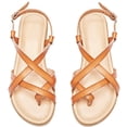 thumbnail image 1 of Ataiwee Women's Flat Slide Sandals - Casual Multiple Straps Criss Cross Thong Flat Summer Shoes., 1 of 7