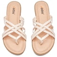 thumbnail image 1 of Ataiwee Women's Flat Slide Sandals - Casual Multiple Straps Thong Slip on Flat Summer Shoes., 1 of 8