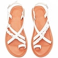 thumbnail image 1 of Ataiwee Women's Flat Slide Sandals - Fashion Casual Braided Toe Ring Cute Summer Shoes., 1 of 6