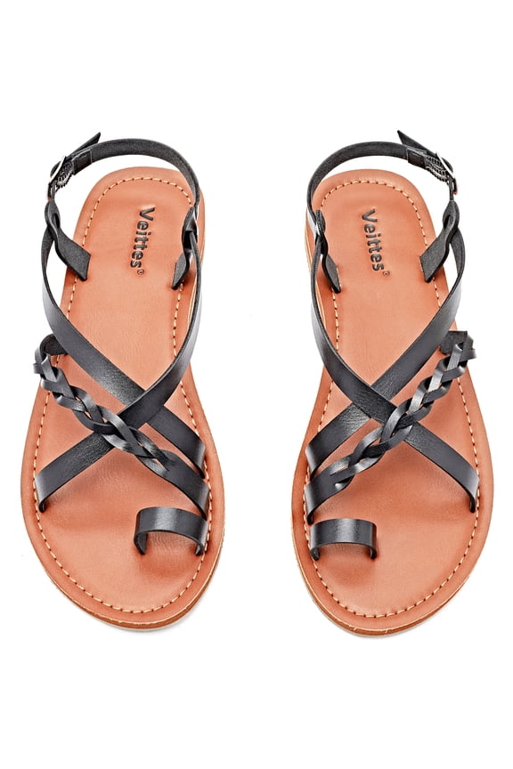 Women's Flat Slide Sandals - Fashion Casual Braided Toe Ring Cute Summer Shoes.