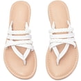 thumbnail image 1 of Ataiwee Women's Flat Slide Sandals, Fashion Strappy Braided Slip On Flat Summer Shoes., 1 of 6