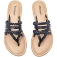 thumbnail image 1 of Ataiwee Women's Flat Slide Sandals, Fashion Strappy Braided Slip On Flat Summer Shoes., 1 of 6