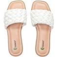 thumbnail image 1 of Ataiwee Women's Flat Slide Sandals - Fashionable Braided Elegant Cross Strap Flat Summer Sandals., 1 of 8