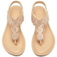 thumbnail image 1 of Ataiwee Women's Flat Slide Sandals - Stylish classic Bohemian T-Strap Ankle Strap Thong Summer Sandals., 1 of 7