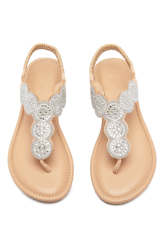 Women's Flat Slide Sandals - Stylish classic Bohemian T-Strap Ankle Strap Thong Summer Sandals.