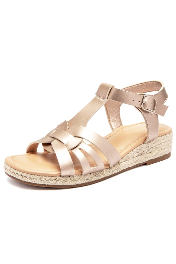 Women's Platform Wedge Heel Sandals - Open-Toe Ankle Strap with Adjustable Buckle Closure, lightweight Rubber Sole, Comfortable Insole, Casual Summer Strappy Sandals.