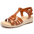 thumbnail image 1 of Ataiwee Women's Platform Wedge Heel Sandals - Open-Toe Ankle Strap with Adjustable Buckle Closure, lightweight Rubber Sole, Comfortable Insole, Casual Summer Strappy Sandals., 1 of 6